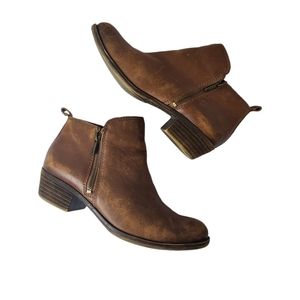 Lucky Brand Brown Basel Leather Ankle Booties